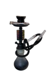 Duo Chrome Black & White Frosted Glass Hookah - 12"