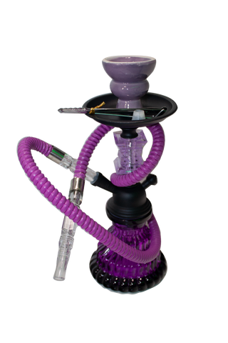 Purple Glass Mini Hookah - 9"